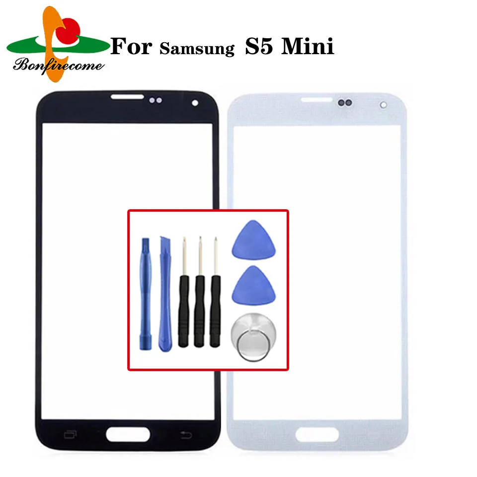 Samsung Galaxy S5 mini G800F G800H G800 Priekiniai Jutiklinio ekrano Skydelis LCD Iš Stiklinį Dangtelį Objektyvo Pakeitimo 1