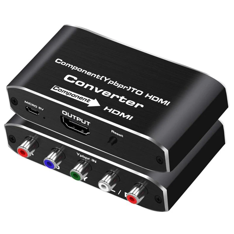 Populiariausi Pasiūlymai YPbPr į HDMI Konverteris 5RCA RGB HDMI Konverteris, Vaizdo Garso Adapteris DVD PSP PS2 N64 prie HDTV Monitoriaus 4
