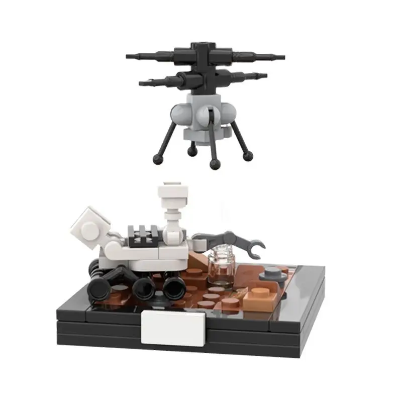Marsas Mini Mars Vežimėlio blokai Tarpžvaigždinės žvalgyba, transporto priemonės modelis plytų žaislai vaikams švietimo žaislas 3
