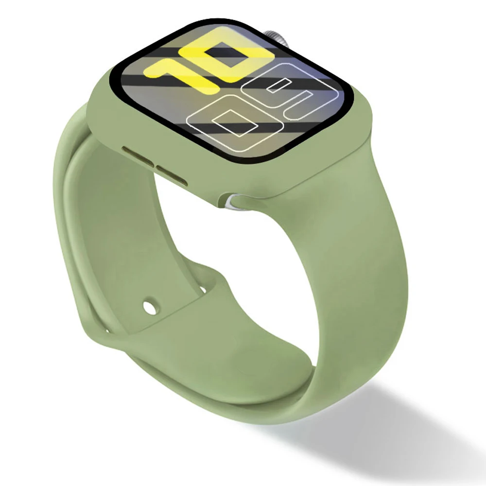 Stiklas+Case+Dirželis Apple Žiūrėti juosta 40mm 44mm 38mm 42mm Silikono smartwatch watchband apyrankę iWatch serijos 3 4 5 6 se juosta 2