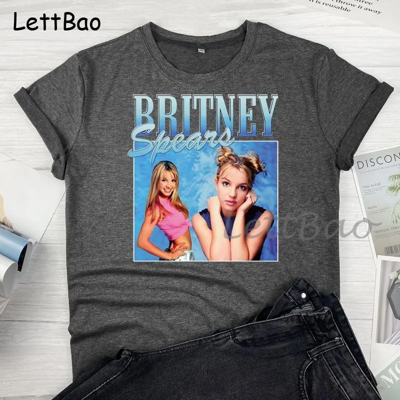Britney Spears Gražių Nuotraukų Moterų Nauja Vasaros T-shirt Hipster Medvilnės Atsitiktinis Marškinėlius Vyrų Harajuku trumpomis Rankovėmis Viršūnes Tee S-2XL 0