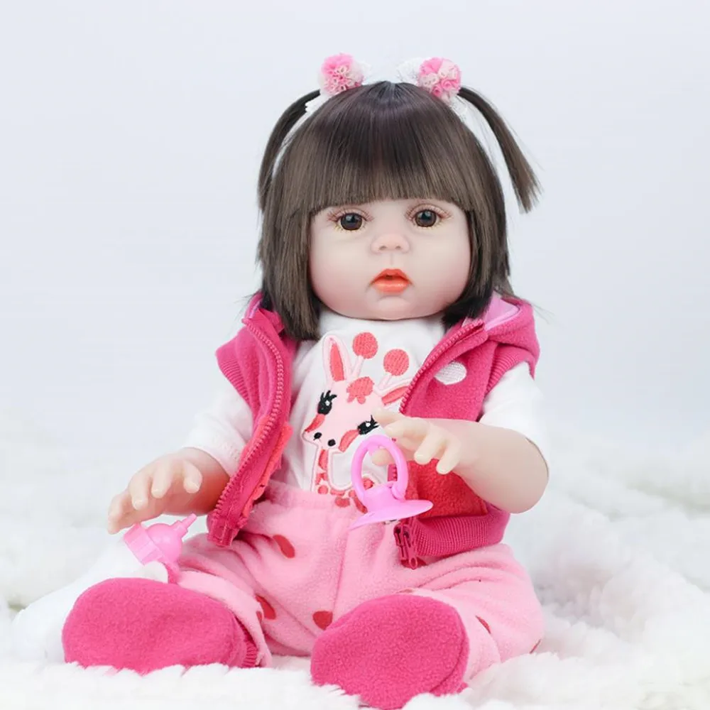 53cm Reborn Baby Doll Visą Silikono Tikroviška Kūdikių Lėlės, Imitavimo Partneris Žaislai Gali Gerti Vandens, Gali Tualetą 0