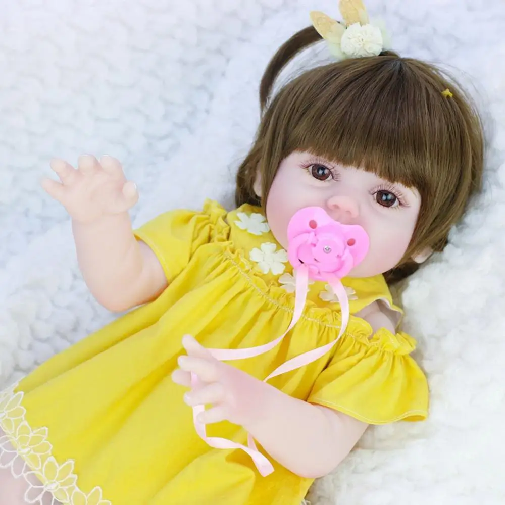53cm Reborn Baby Doll Visą Silikono Tikroviška Kūdikių Lėlės, Imitavimo Partneris Žaislai Gali Gerti Vandens, Gali Tualetą 2