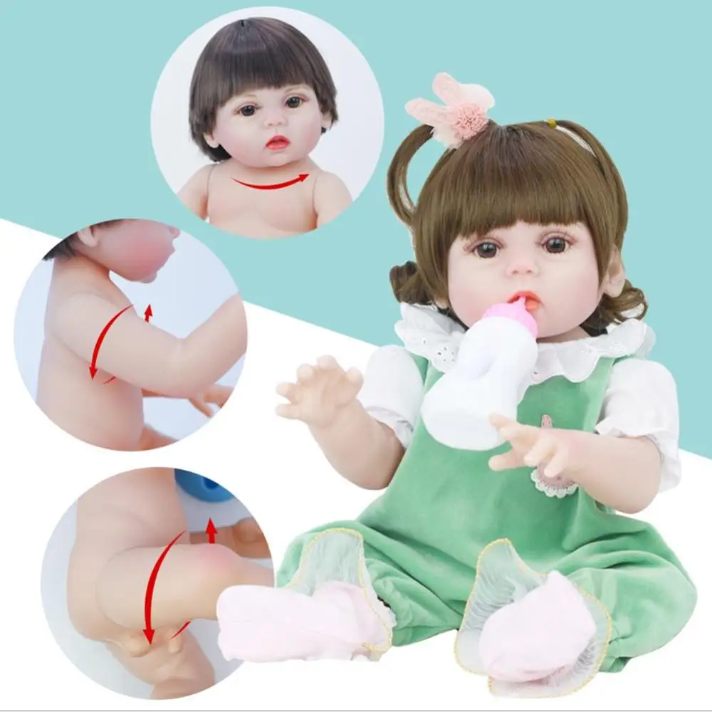53cm Reborn Baby Doll Visą Silikono Tikroviška Kūdikių Lėlės, Imitavimo Partneris Žaislai Gali Gerti Vandens, Gali Tualetą 4