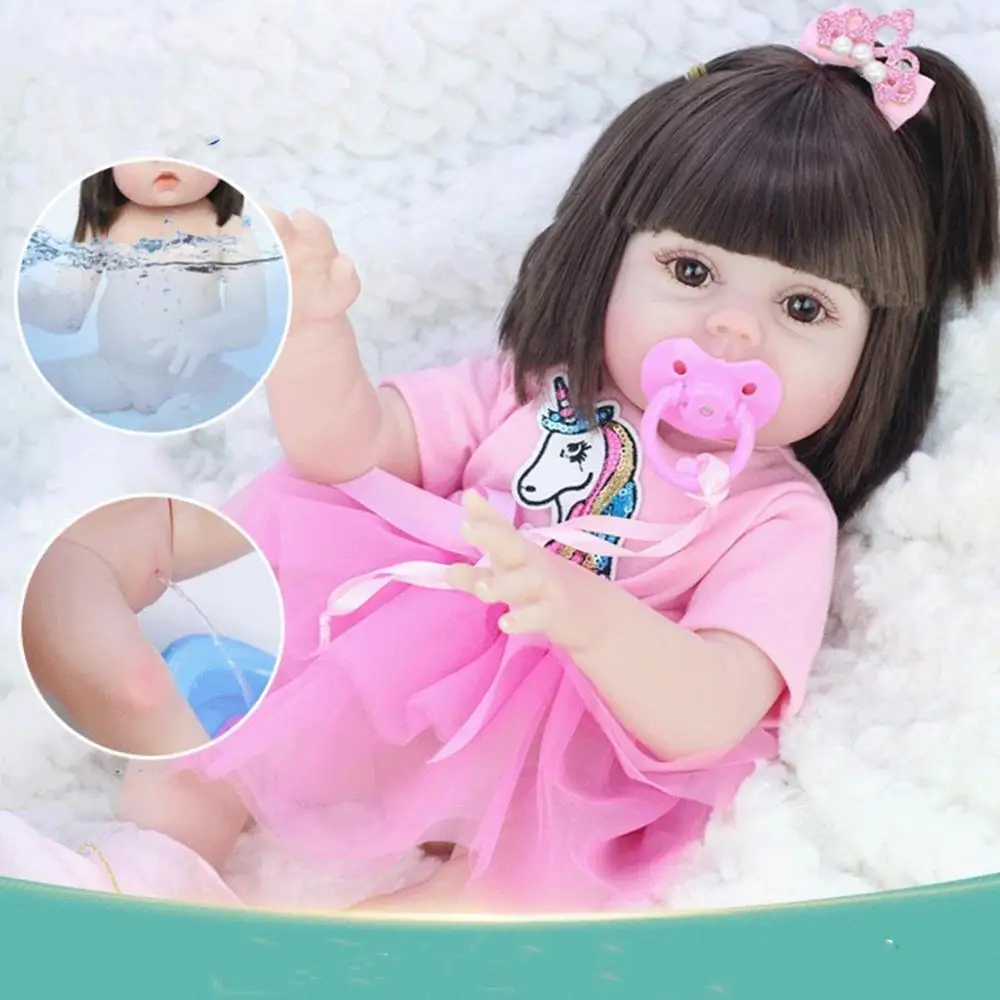 53cm Reborn Baby Doll Visą Silikono Tikroviška Kūdikių Lėlės, Imitavimo Partneris Žaislai Gali Gerti Vandens, Gali Tualetą 5