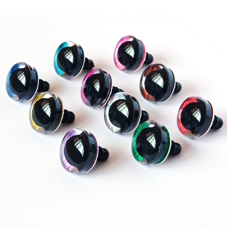 Naujas Dizainas!! 20pcs Aišku, 3D saugos akys, kurių refrakcija PU/blizgučiai žaislas akis amigurumi 0