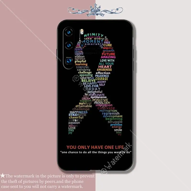 Mergina Krūties Vėžio, Rožinis Kaspinas, Telefono Dėklas Atvejais Huawei P 20 30 40 Lite P 20 30 40 Pro P Smart Z 2019 Silikono Funda Coque 5