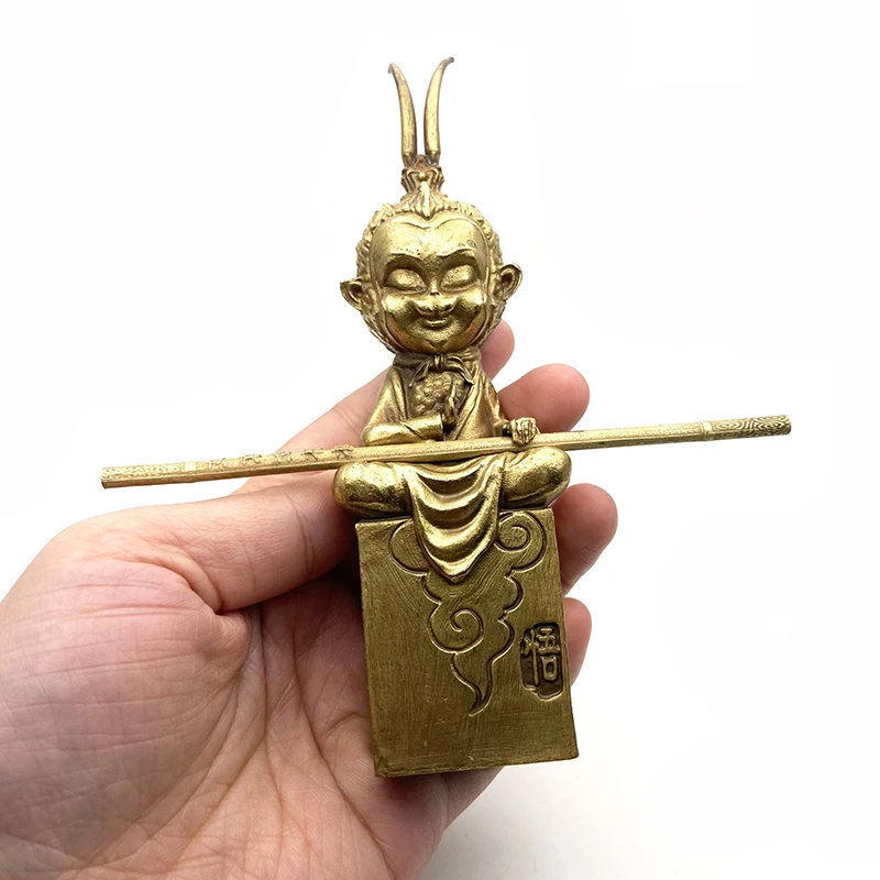 Pašventinta Retro Brass Statula Beždžionių Karalius Kinų Legendos Kovos Buda Namų Dekoro Feng Shui Puošyba, Dovanų, Automobilių Apdailos 0