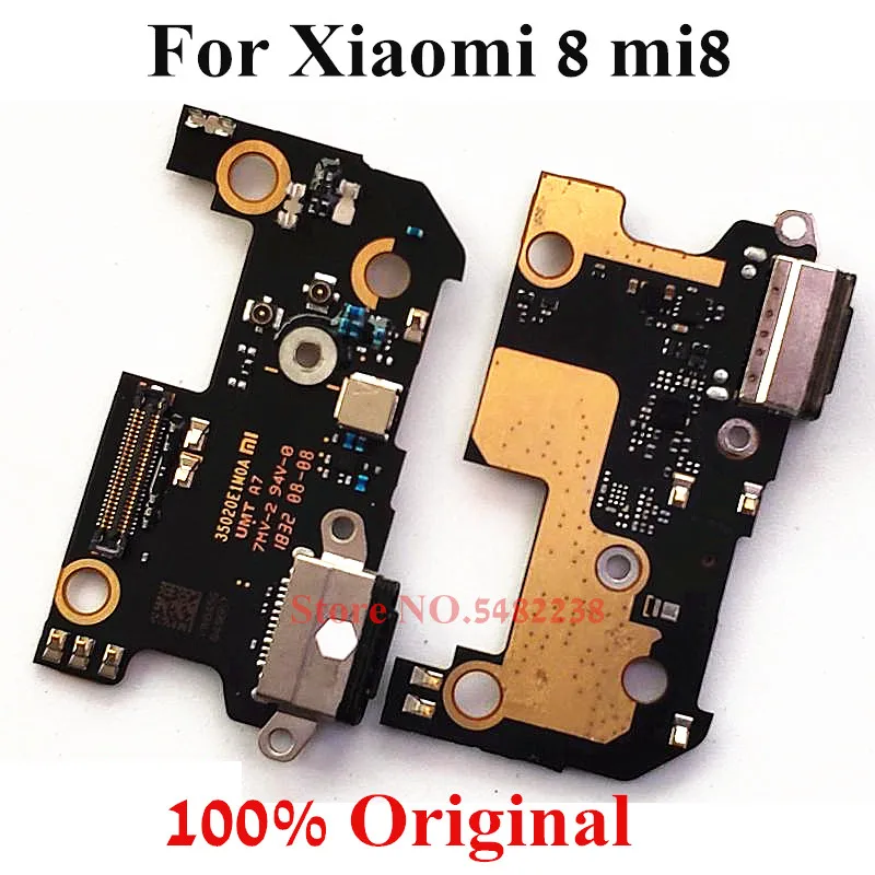 Originalus USB Įkrovimo lizdas Dokas Flex kabelis Xiaomi 8 mi8 M8 Įkroviklio kištuko Jungtis lenta su Mikrofonu Pakeitimo 0