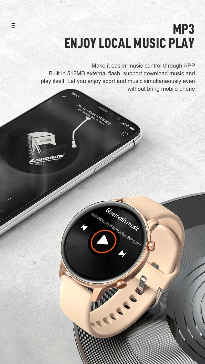 2021 NAUJAS SANLEPUS Smart Žiūrėti Paskambinti Smartwatch MP3 Muzikos Vyrai Moterys Vandeniui Laikrodis 