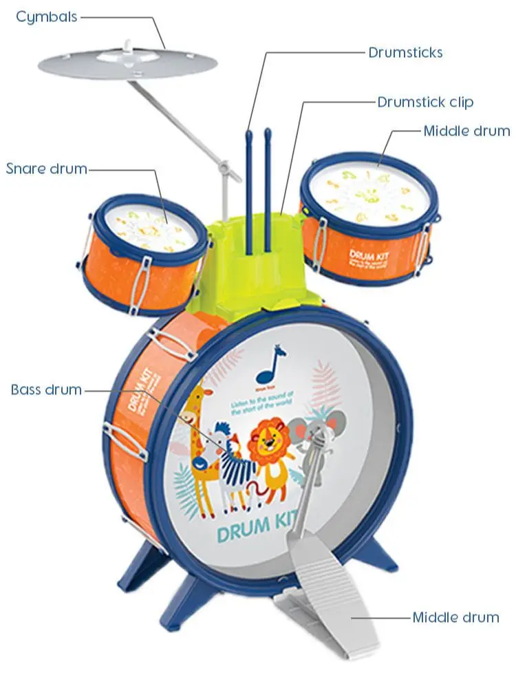 Vaikų Puzzle Būgno Rinkinys Mini Jazz Drum Muzikos Mušamųjų instrumentų Žaislas Vaikams Ankstyvo Mokymosi Žaislai, Kūdikių Dovanų 2