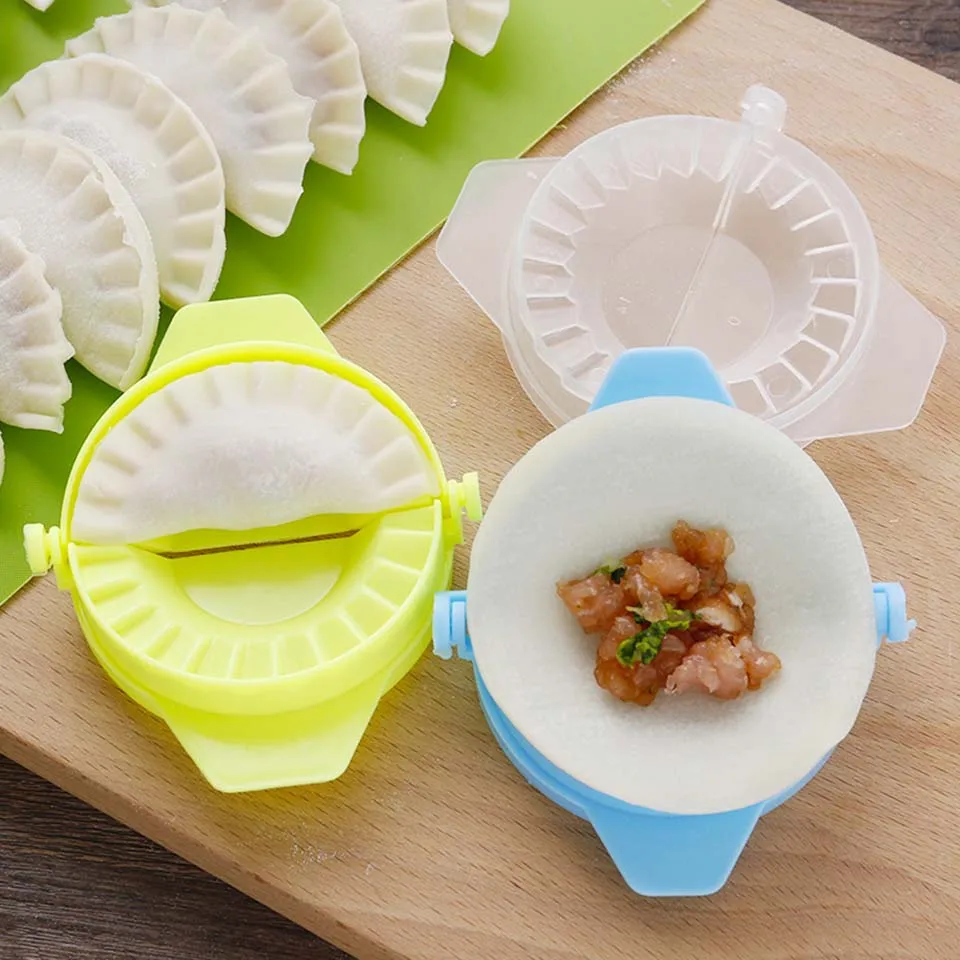 3Pcs Plastiko Kukulis Formų Kinų Maisto Jiaozi Maker Paspauskite Tešlos Pyragas Ravioliai (koldūnai) Ranka Kukulis Pelėsių Virtuvės Kūrybos DIY Įrankiai 1