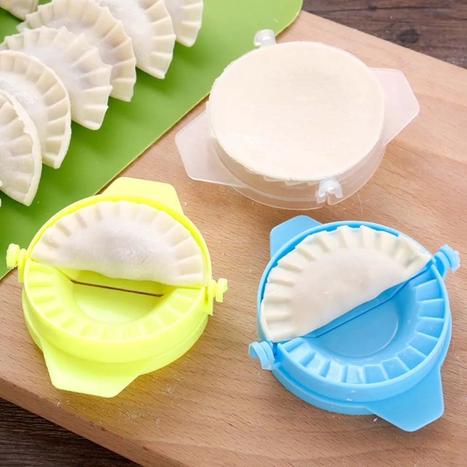 3Pcs Plastiko Kukulis Formų Kinų Maisto Jiaozi Maker Paspauskite Tešlos Pyragas Ravioliai (koldūnai) Ranka Kukulis Pelėsių Virtuvės Kūrybos DIY Įrankiai 2