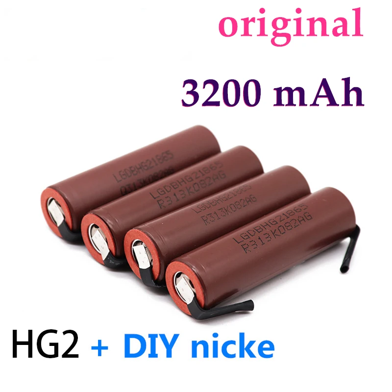 2021 Originalus HG2 18650 Baterija, 3200mAh 18650 HG2 3,6 V Išleidimo 20A Skirta hg2 Galios daugkartinio Įkrovimo Baterija+ PASIDARYK pats Nikelio 4