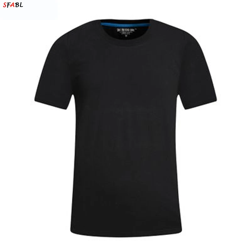 SFABL Naujas Vasaros White Black marškinėliai vyrams Pagrindinio paprasta vientisa Spalva, o-kaklo medvilnės vasaros marškinėlius Vyrų Grynos spalvos marškinėliai, 4XL Vyras 1