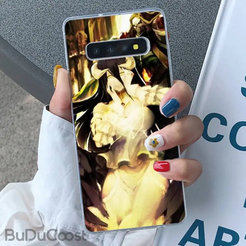 Cool Anime Albedo OVERLORD Telefono dėklas Samsung GALAXY S10Plus E(lite), S7 S7edge S8 S8Plus S9 S10 S9Plus 0
