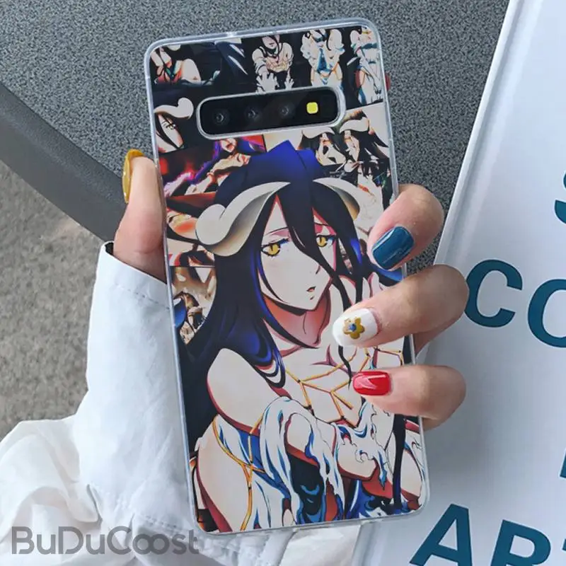 Cool Anime Albedo OVERLORD Telefono dėklas Samsung GALAXY S10Plus E(lite), S7 S7edge S8 S8Plus S9 S10 S9Plus 3