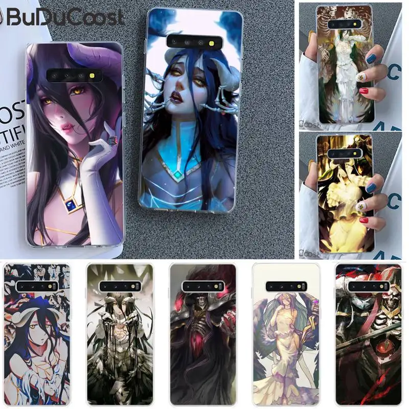Cool Anime Albedo OVERLORD Telefono dėklas Samsung GALAXY S10Plus E(lite), S7 S7edge S8 S8Plus S9 S10 S9Plus 4