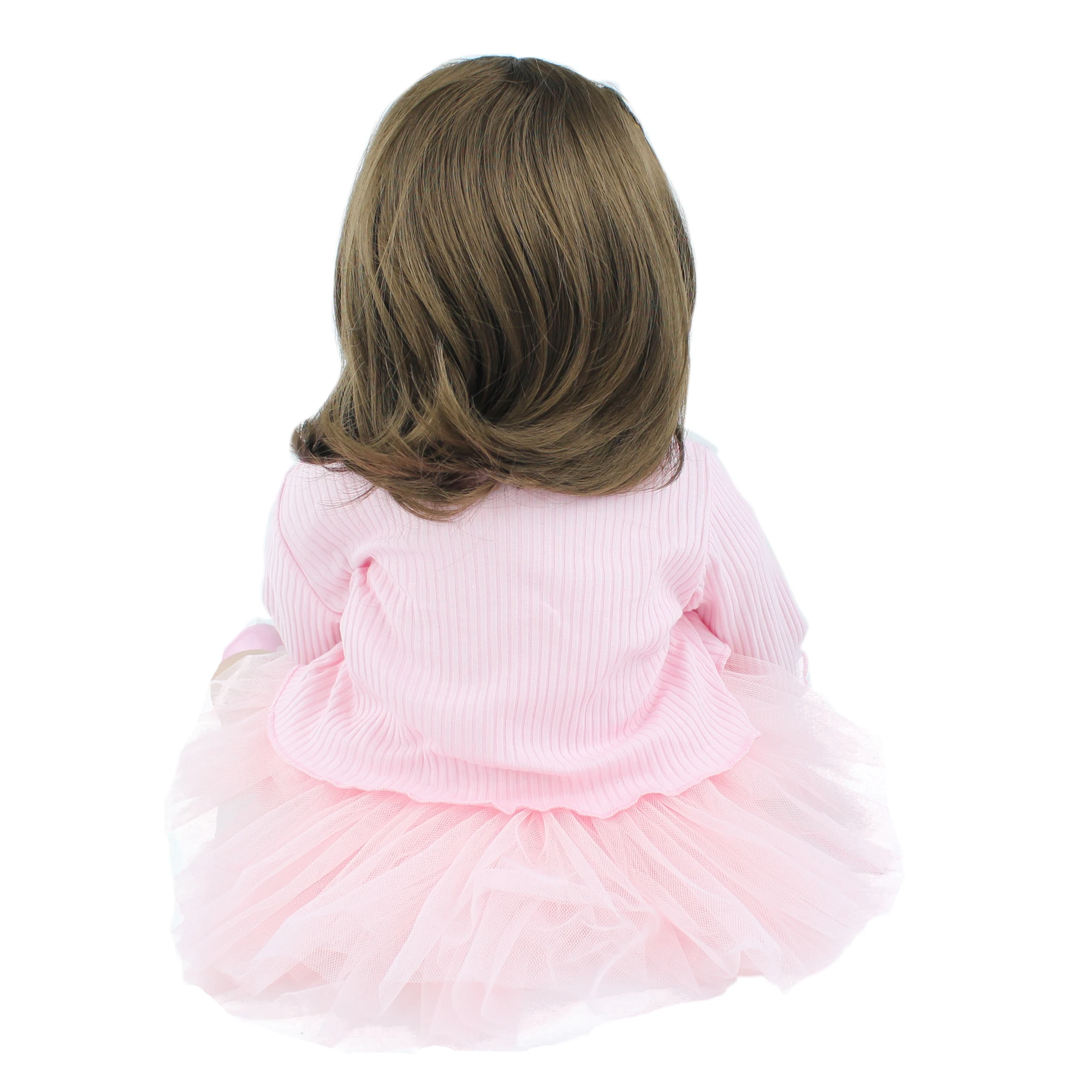 60cm Silikono Reborn Baby Doll Minkšto Vinilo Rožinė Suknelė Princesė Bamblys Kūdikių Dress Up Play House Žaislai, Gimtadienio Dovana 0