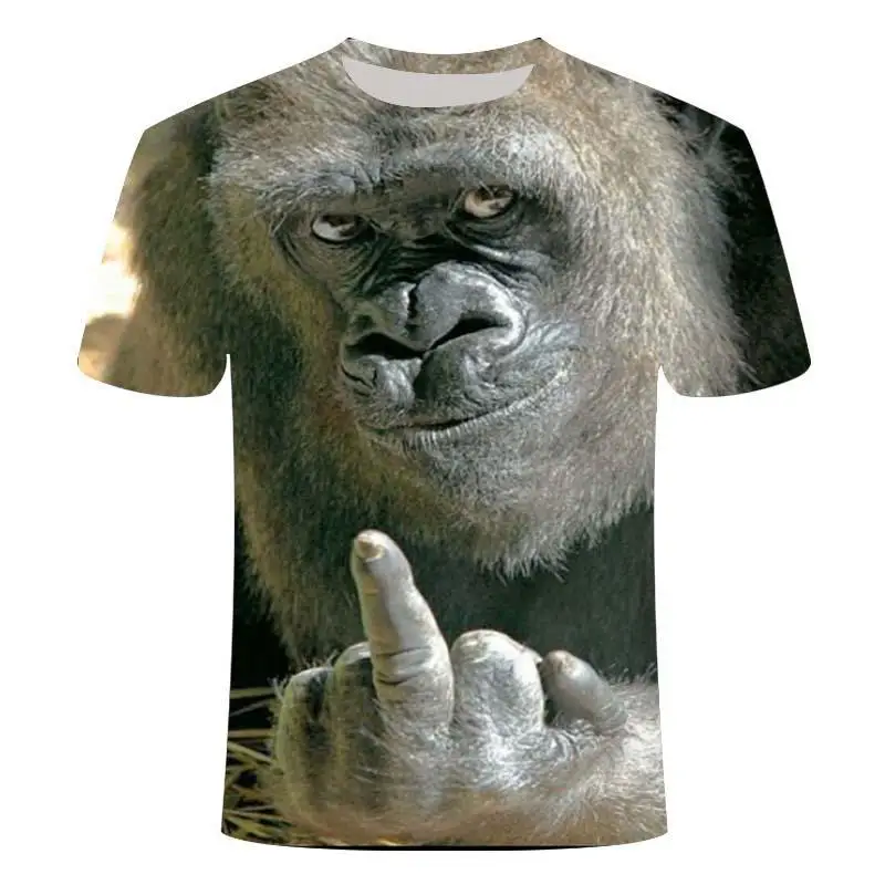 Vyrai Gyvūnų marškinėliai Orangutan/monkey 3D Spausdinimo marškinėlius Vyrų Juokinga tees viršūnes Trumpas Rankovės O-kaklo 3D Spausdinimo Vasaros Drabužių 2