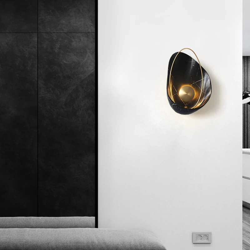 Šiuolaikinės paprastas šviesos prabangos atmosferą imituoti marmuro sienos lempos gyvenamojo kambario, miegamojo, naktiniai staleliai, lempa dizainerio kūrybos sienos 0
