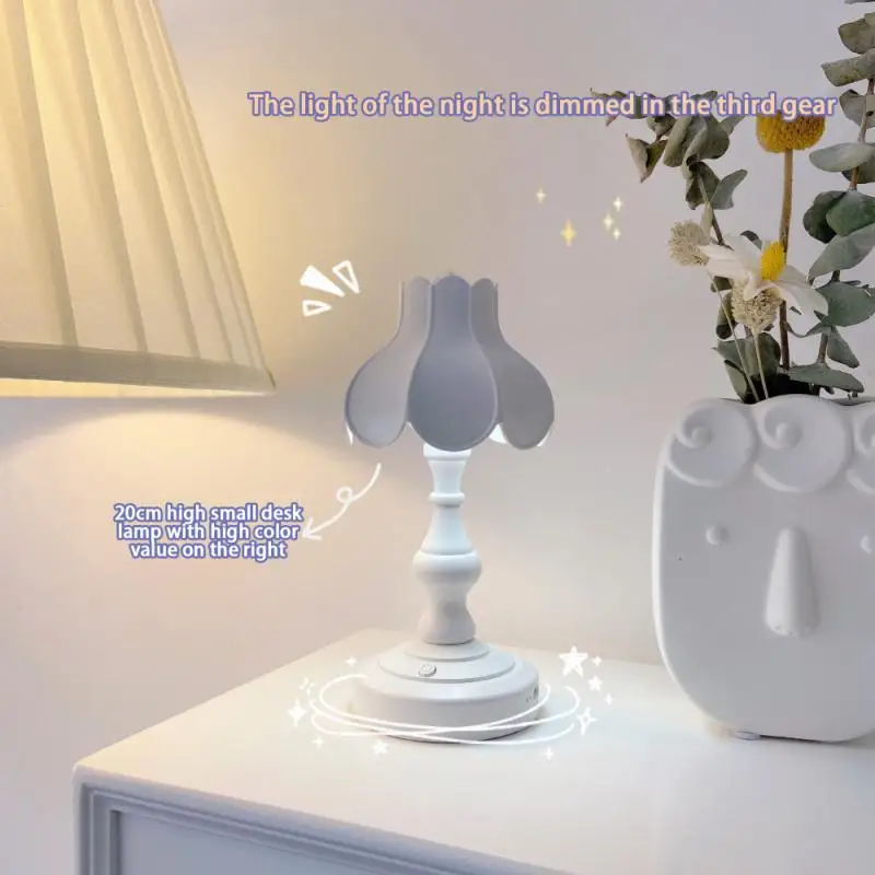 Gėlių LED Stalo Lempa Studentų Miegamasis Kambarys Apšvietimas, USB Jungiklis Lempa Akių Apsauga Retro Lentelė Šviesos Lapų Naktį Šviesos 4