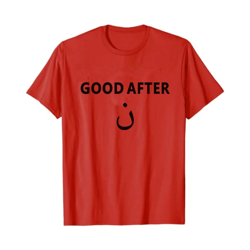 Laba diena arabų Raidžių Juokinga Arabų T-Shirt Halal Musulmonų Moteris marškinėliai Pakistano Vasaros Medvilnės Atsitiktinis Trumpas Rankovėmis Tee Shi 1