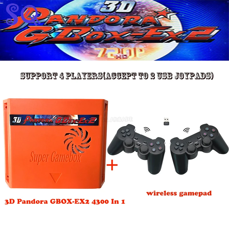 3D Pandora GBOX-EX2 4300 1 Box Žaidimo Lenta Arcade Žaidimas box Kasetė Jamma PCB 720P VGA+Wired/wireless gamepad rinkinys 5