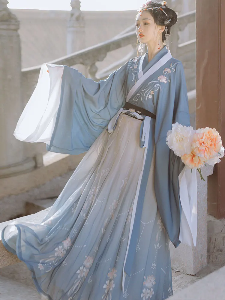 Azijos Tradicinių Hanfu Ponios Klasikinio Han Dinastijos Princesė Kostiumas Rytų Stiliaus Hanfu Šokių Drabužių Mergina Pasakos Cosplay 2