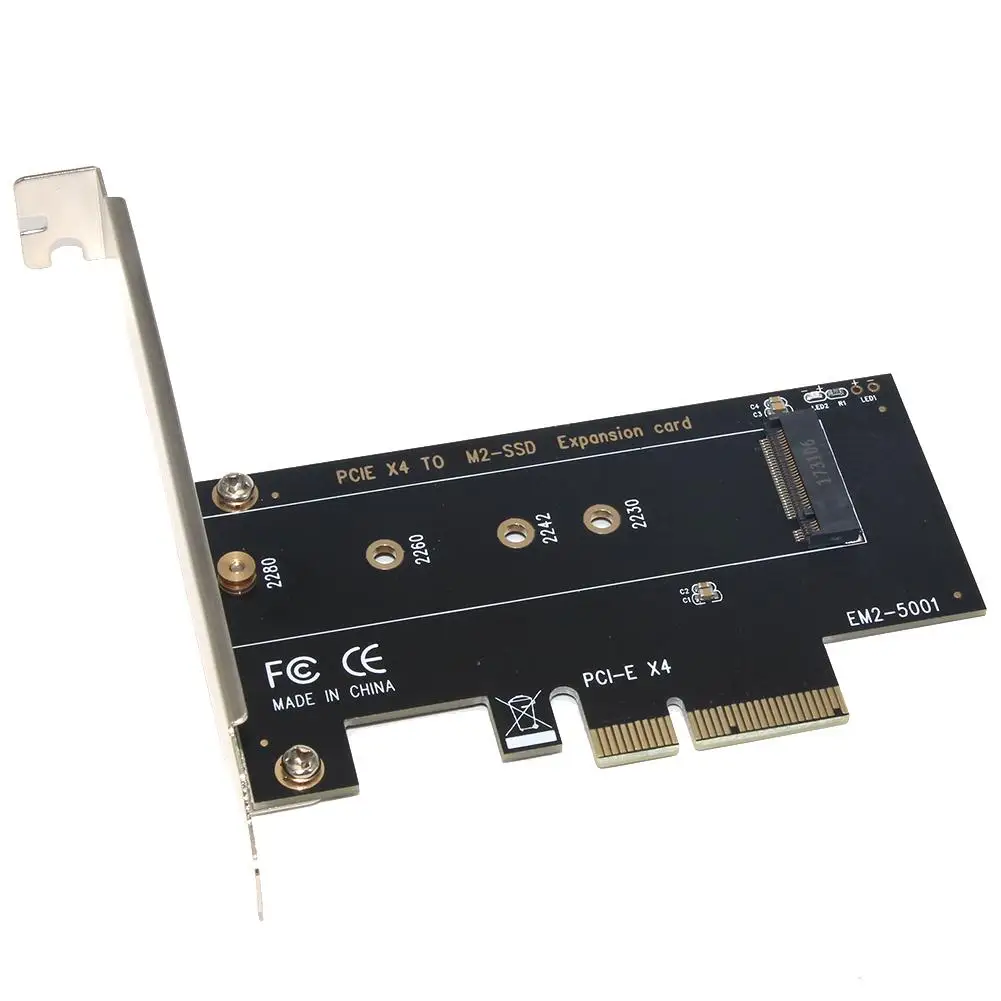 M key M. 2 NVMe SSD į PCIe Adapter Card PCI Express 3.0 x4 2230 2242 2260 2280 Dydis M. 2 SSD Stove Kortelės palaikymas PCI-E X4, X8, X16 3