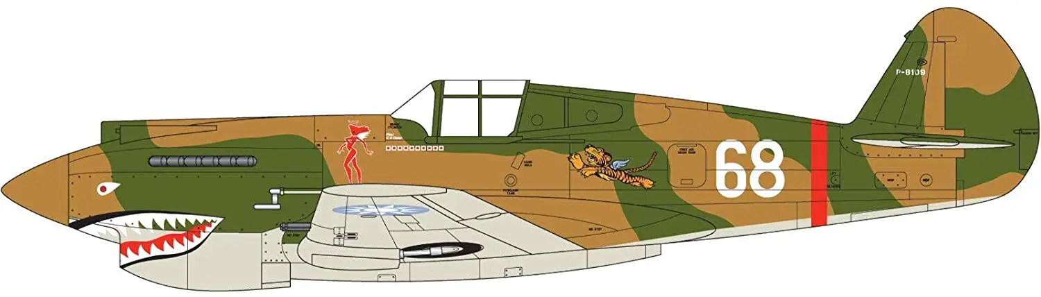 Modelis, ju montavimas AIRFIX 01003 1/72 Skraidantys Tigrai P-40C HAWK81A-kovotojas 2 1