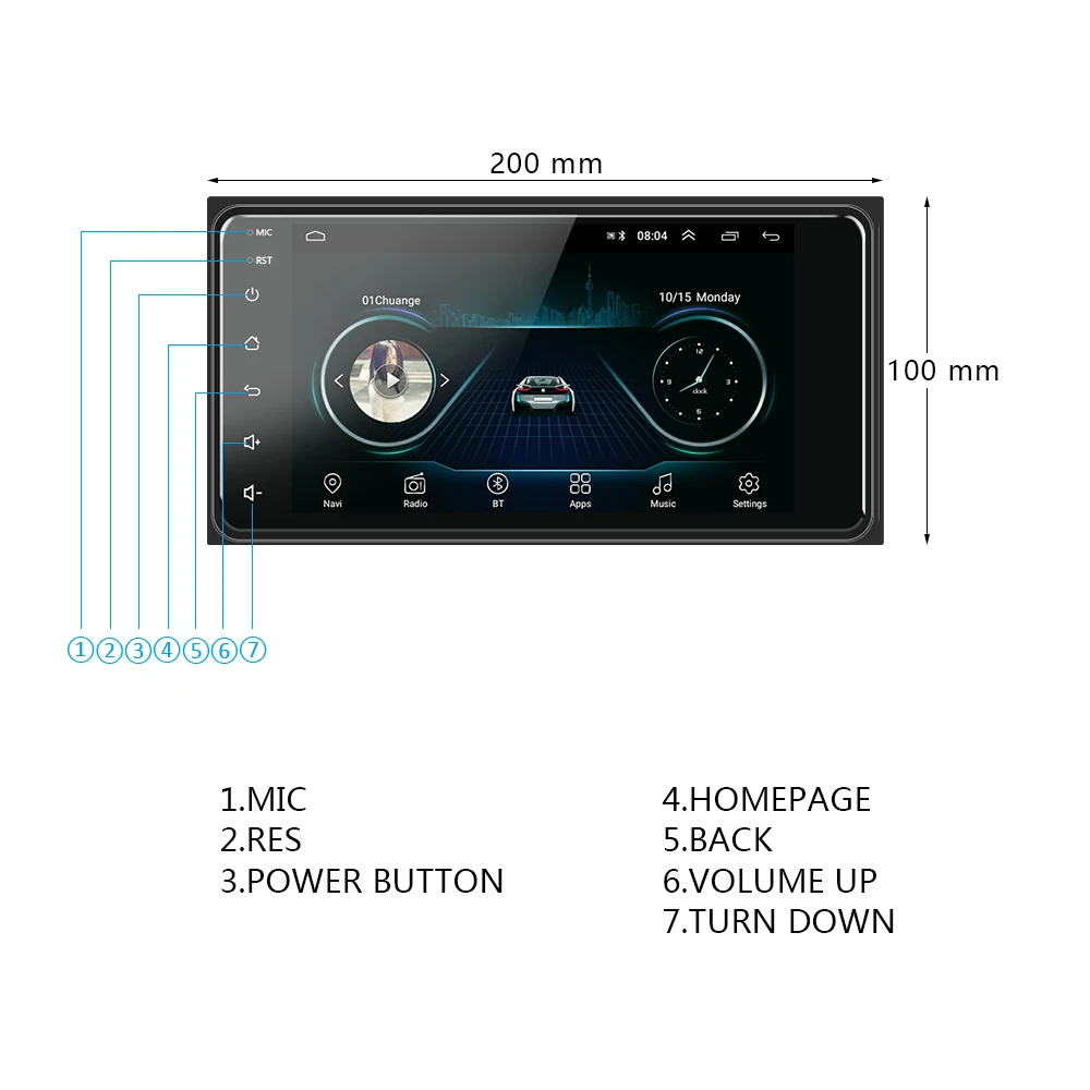 Podofo Android 2 Din Automobilio Radijo Toyota Corolla Multimedijos MP5 Vaizdo Grotuvas GPS WIFI, Stereo Imtuvas Paramos Atsarginę Kamerą 3