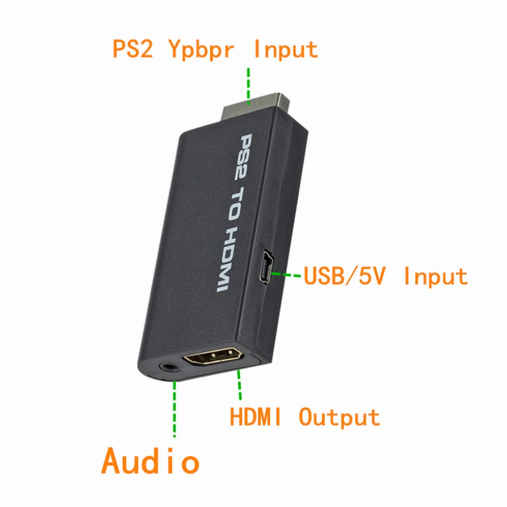 Grwideou PS2 HDMI 480i/480p/576i Garso ir Vaizdo Keitiklis su 3,5 mm Garso Išvesties Palaiko Visus PS2 Rodymo Režimai PS2 HDMI 2