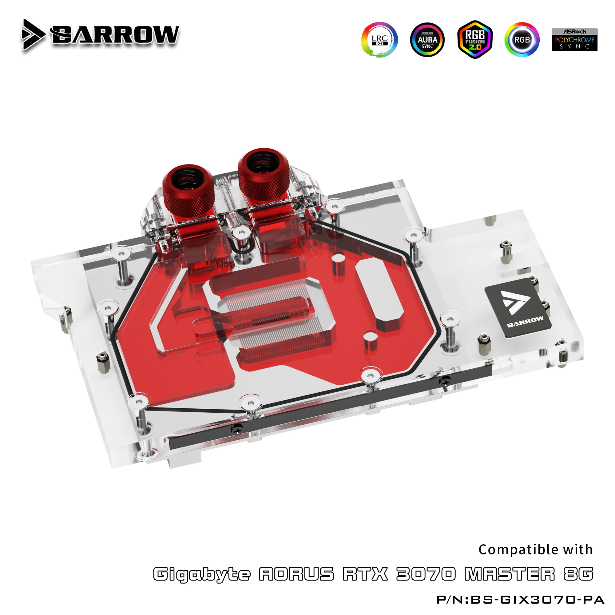 Barrow vandens bloko visišką naudoti GIGABYTE RTX AORUS 3070 MEISTRAS 8G GPU kortelės Vario Radiatorius, 5V Antraštė A-RGB 4