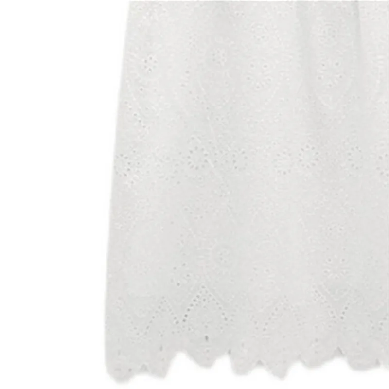 ZA 2021 naujų Europos ir Amerikos stiliaus moteriški drabužiai tuščiaviduriai išsiuvinėti ankstyvo pavasario mergaitės kaklo kabo balta juosmens suknelė 5