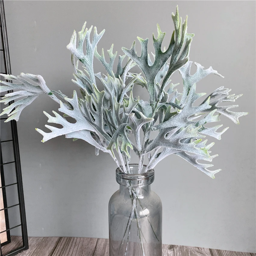 Kuoduotoji Buckhorn-suklastotas Dirbtinių augalų lapai kambarį dekoruoti Vestuvių troba namų dekoro plantas artificiales 0