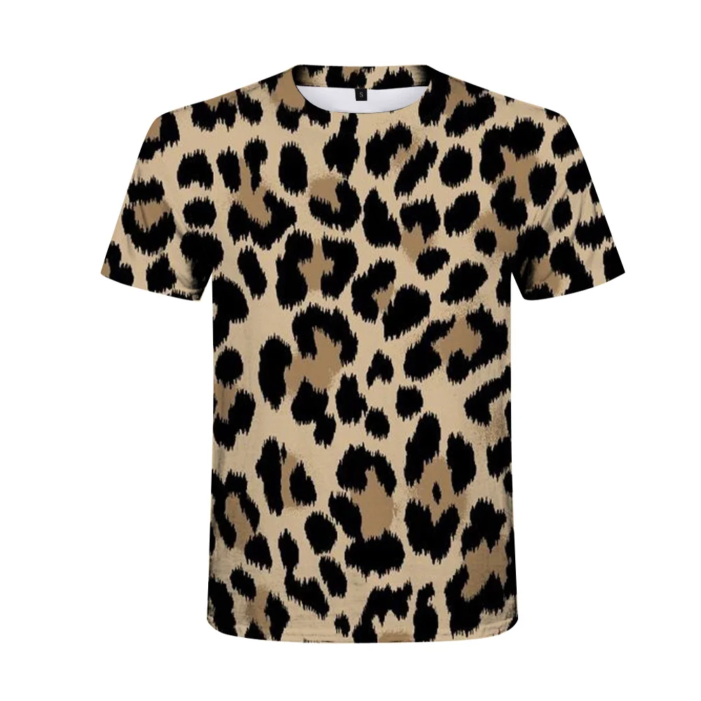 Naujas Mados Aukštos Kokybės Leopardo Atspausdintas T-shirt Vyrams Vasaros trumpomis Rankovėmis Hip-Hop Cool T Shirts Pora Hipster Harajuku Tee Viršūnės 0