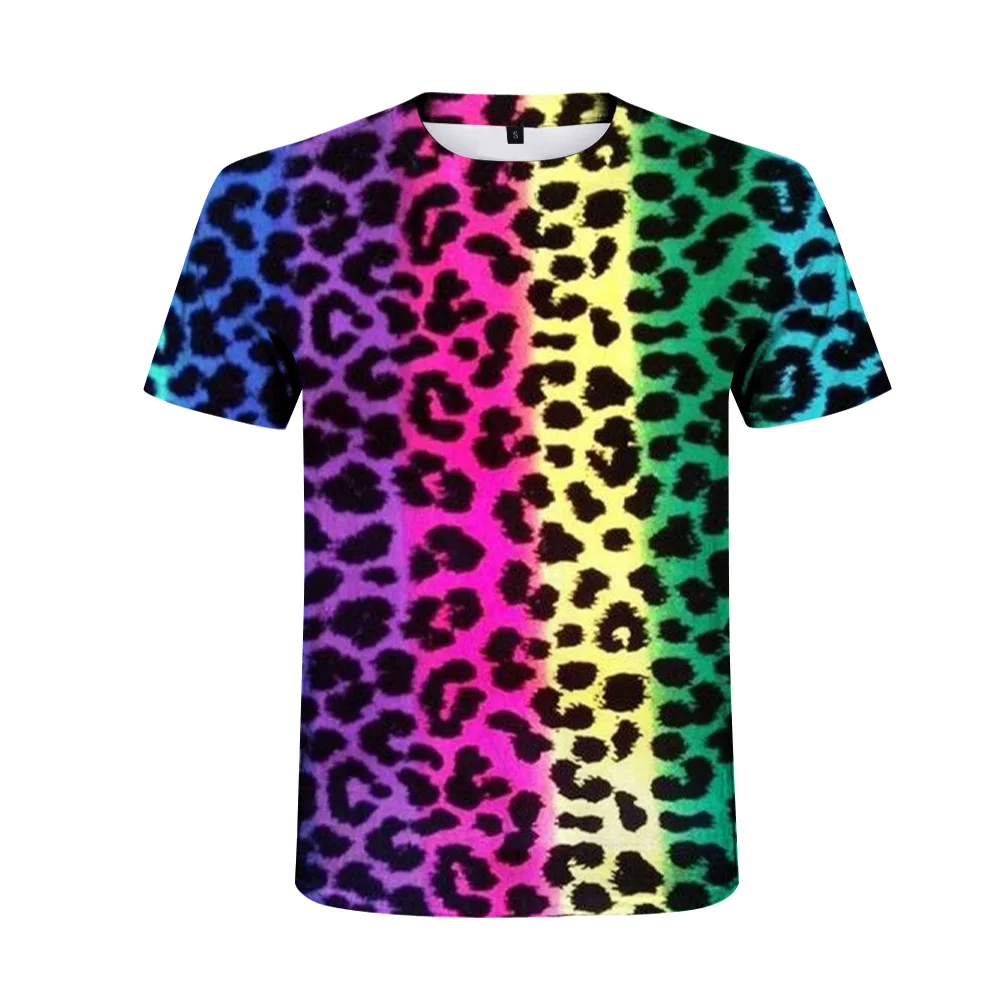 Naujas Mados Aukštos Kokybės Leopardo Atspausdintas T-shirt Vyrams Vasaros trumpomis Rankovėmis Hip-Hop Cool T Shirts Pora Hipster Harajuku Tee Viršūnės 1