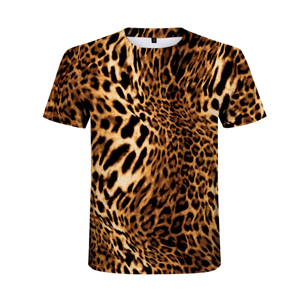 Naujas Mados Aukštos Kokybės Leopardo Atspausdintas T-shirt Vyrams Vasaros trumpomis Rankovėmis Hip-Hop Cool T Shirts Pora Hipster Harajuku Tee Viršūnės 4