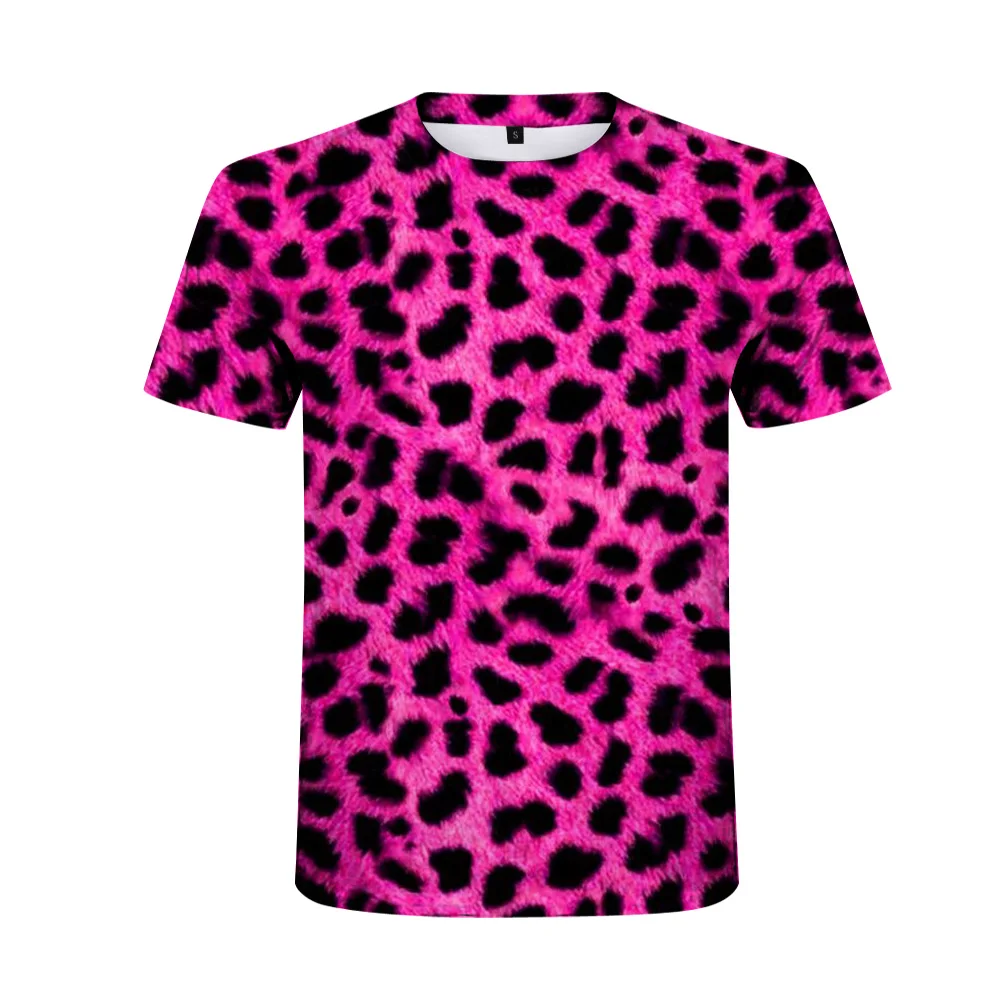 Naujas Mados Aukštos Kokybės Leopardo Atspausdintas T-shirt Vyrams Vasaros trumpomis Rankovėmis Hip-Hop Cool T Shirts Pora Hipster Harajuku Tee Viršūnės 5