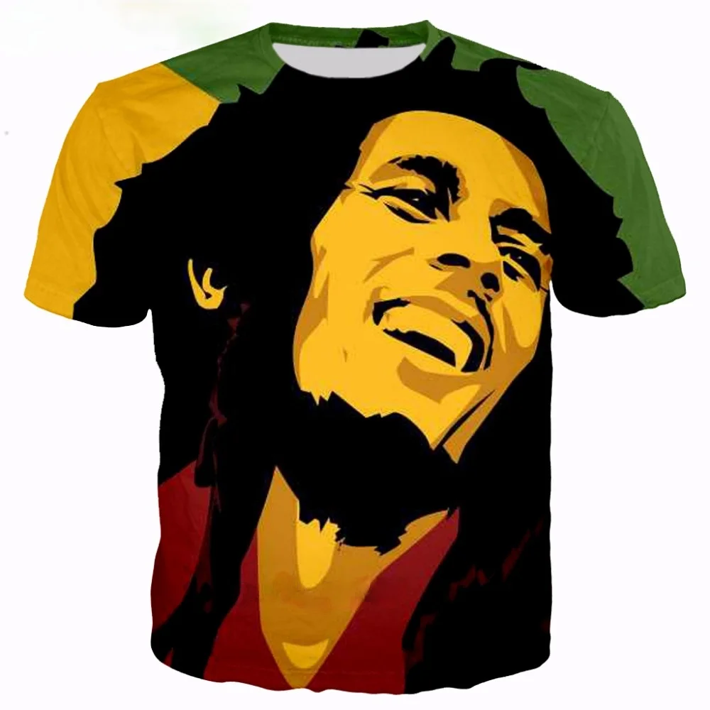 2021 Vasaros Mados Nauja Hip-Hop T-shirts Reggae Iniciatorė, Bob Marley 3d Spausdinimo Vyrų, Moterų Atsitiktinis O-Kaklo Marškinėliai 0
