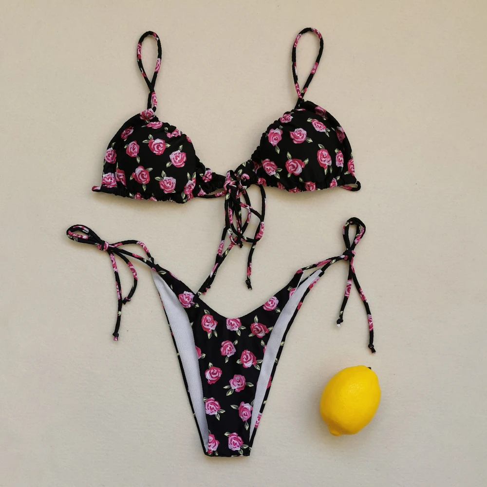 Seksualus Micro Swimsuit Moterys Tvarstis Bikini Komplektas 2021 M. Maudymosi Kostiumėliai, Moterų Diržas Brazilijos Maudymosi Kostiumą Tvarstis Paplūdimio Bather Biquini 3