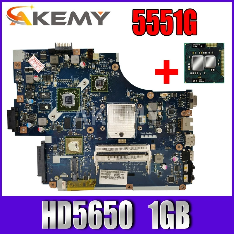 Akemy Acer aspire 5551 5551G 5552G Nešiojamas Plokštė MBWVF02001 NEW75 LA-5911P HD5650 1GB Vaizdo plokštė DDR3 Nemokamai CPU 2