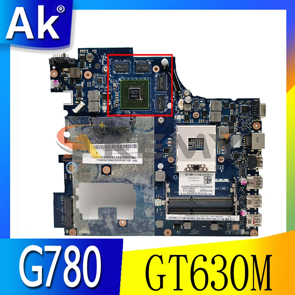 Akemy QIWG7 LA-7983P Lenovo G780 Nešiojamas Plokštė PGA989 HM77 DDR3 GPU GT630M GT635M Testas 1