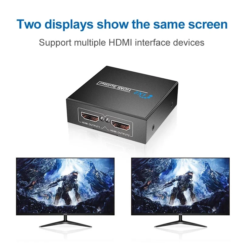 HD splitter 1 2 1080P aukštos raiškos video į tas pats ekranas, palaiko 3D HD vieną, du iš HW-HD102 3