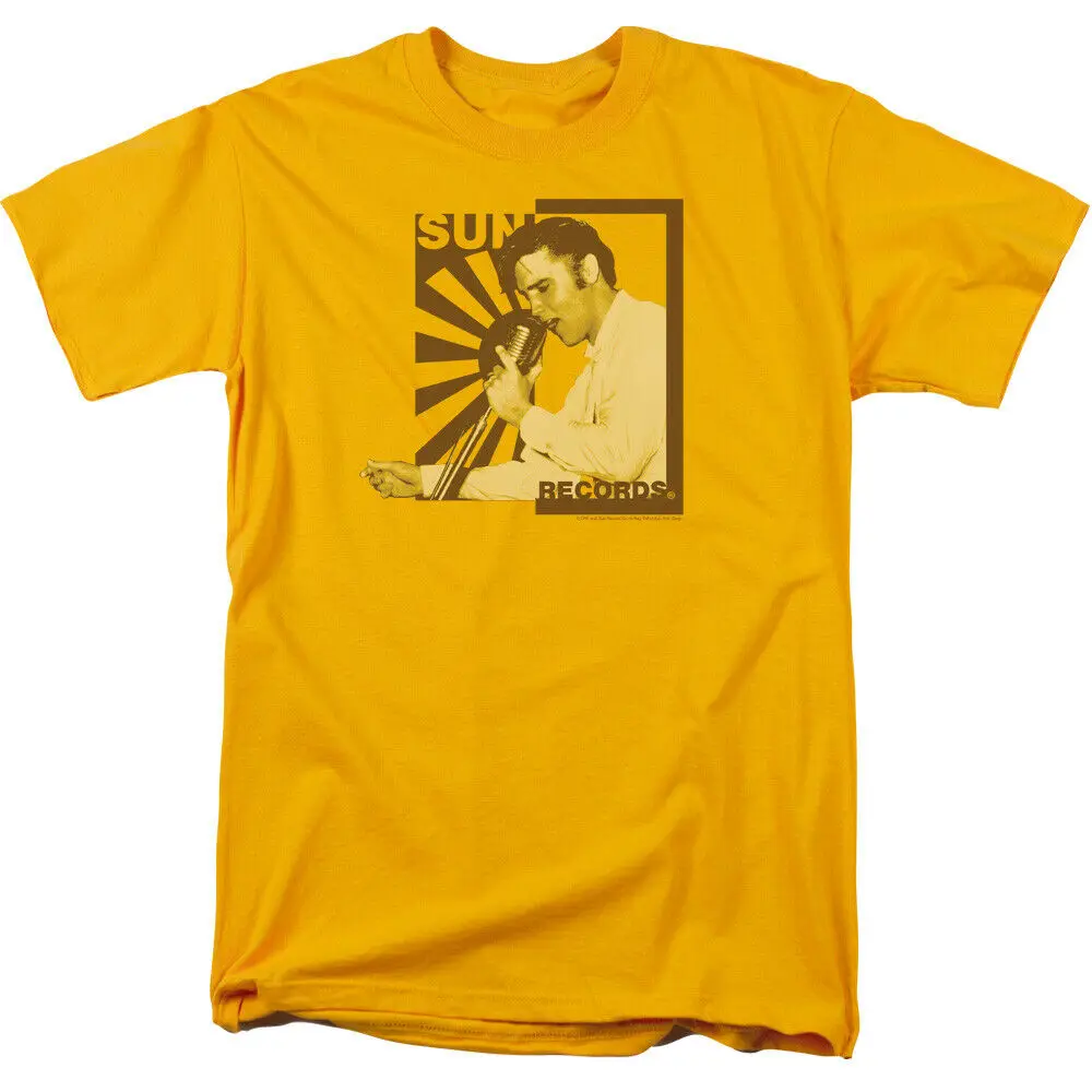 Elvis Presley Elvis Sun Records Elvis Ant Mic T Shirt Mens Licenciją King Tee Aukso 2