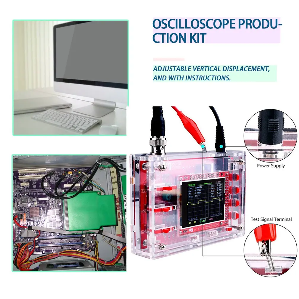 DSO138 2,4 Colių TFT Skaitmeninis Oscilloscope 1Msps Realaus Laiko diskretizavimo dažnis Surinkti Suvirinti/ 