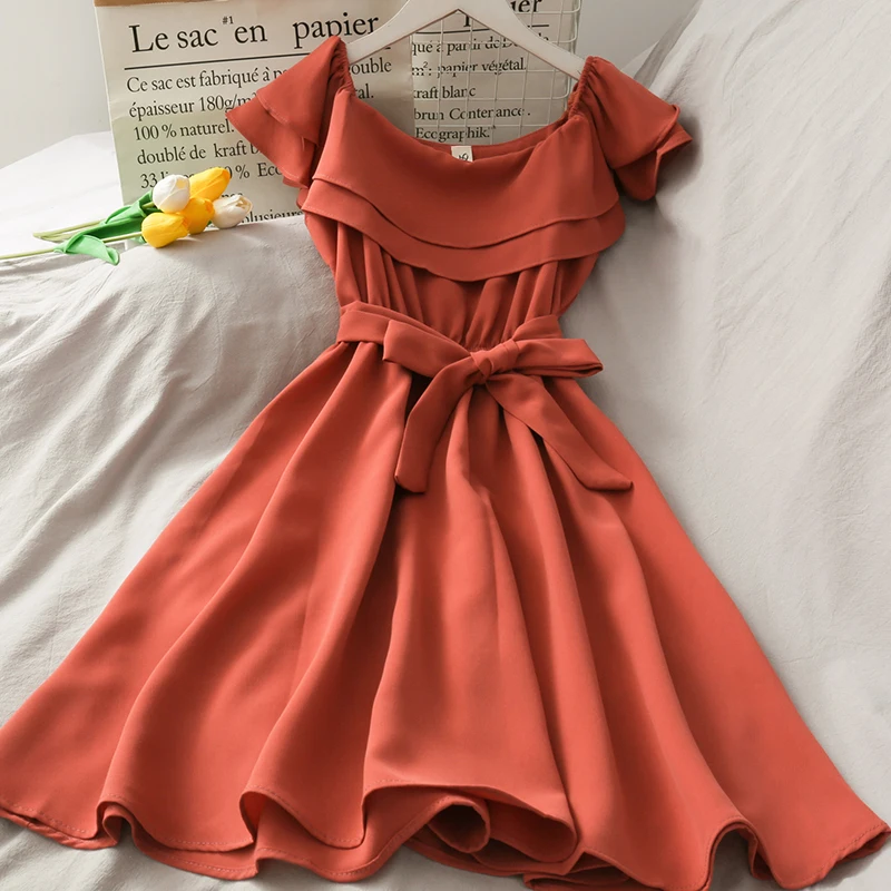 Off Peties Suknelė Vasaros Pynimas Mini Suknelė Moteriai Vasaros Paplūdimio Korėjos Kawaii Šalis Suknelės Moterims 2021 Elegantiškas Gimtadienio Mielas 1