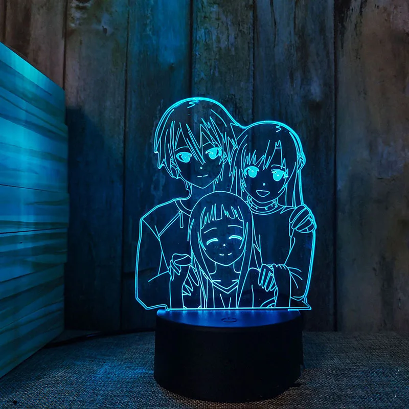 3D Animacinių filmų Nakties Šviesos Touch LED Stalo Lempa 7 Spalva Keičiasi USB Maitinimo Jutiklinį Jungiklį Stalas Naktį Šviesos Draugo Dovaną 4