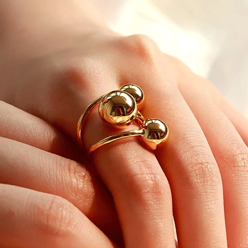 Mada, suapvalinti kamuolį atidaryti žiedas reguliuojamas dizaino multi-layer žiedai moterims žavesio žiedas didmeninė papuošalai moterims 3